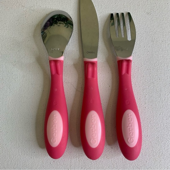 Gerber Lil Trainer 3-Piece Toddler Youth Stainless Flatware Fork Knife Spoon Set - Picture 2 of 9